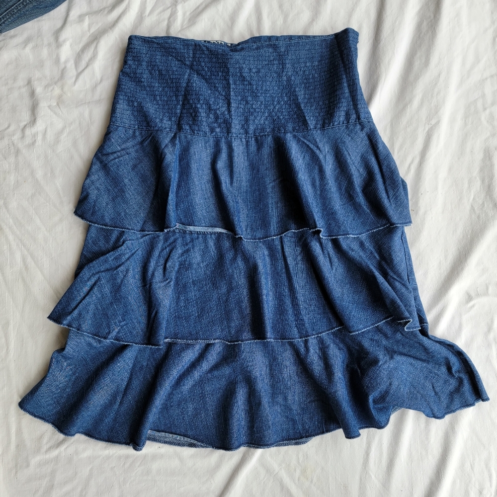 Jade Mackenzie Chambray Skirt
